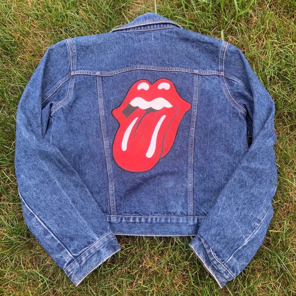 Hand painted Rolling Stones  jean jacket
